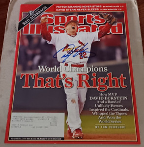 David Eckstein St Louis Cardinals SIGNED AUTOGRAPHED Sports Illustrated SI COA