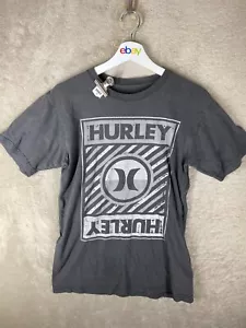 Hurley Casual T-Shirts Top Size S Mens Grey Logo Short Sleeve - Picture 1 of 10
