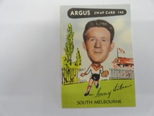 1954 ARGUS VFL SWAP CARD NO.142 GRAY SIBAN SOUTH MELBOURNE