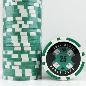 50 x Full House Green 25, 14g Clay Composite Poker Chips - END OF LINE - Picture 1 of 1