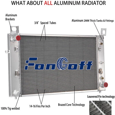 3-Row Core Radiator For 99-2012 Chevy Silverado 1500 2500 GMC Sierra Yukon 5.3L Foto 1 de 4