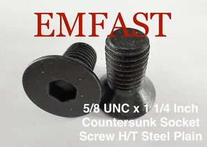 5/8 unc x 1 1/4 countersunk socket screws H/T steel high tensile allen key bolt - Picture 1 of 2
