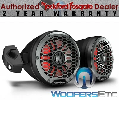 ROCKFORD FOSGATE M2WL-65MB 6.5" MARINE 600W BOAT WAKEBOARD TOWER SPEAKERS NEW - Image 1 of 4