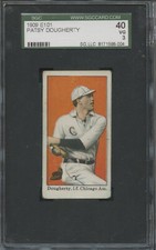 1909 E101 Patsy Dougherty Chicago White Sox SGC 40 VG 3