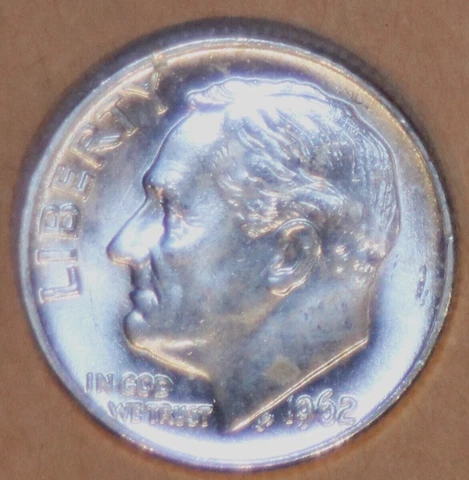 1962-D Roosevelt Dime - BU - #3530T - FREE SHIPPING Cover