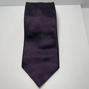 Plum Purple Embossed Silk Retro Mens Tie Unbranded Wide Style English Made - Picture 1 of 9