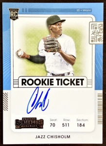 2021 Panini Contenders Jazz Chisholm Rookie Ticket Auto Variation RC #123 - Bild 1 von 2