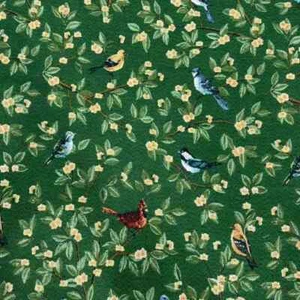 Robin Redbreast Birds Vintage French Jacquard Tapestry Upholstery Fabric BTY - Picture 1 of 25