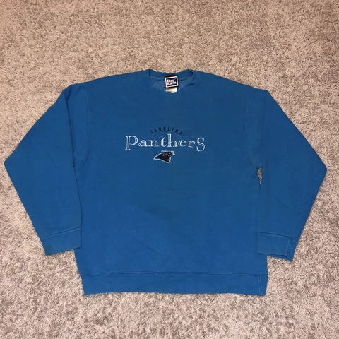 VINTAGE Carolina Panthers Sweater Adult Large Blue Football Pro Player Mens U5 Cover