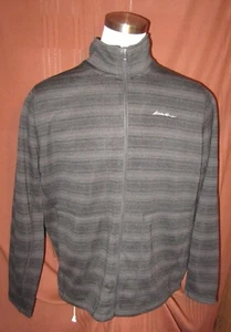 Giacca uomo Eddie Bauer Radiator full zip, grigio a righe, taglia XL, nuova, reg $70 - Foto 1 di 8