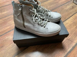 BLACKSTONE LEDER Leather EUR 38 grau Reißverschluss Schnürung Schuhe Sneaker - Bild 1 von 4