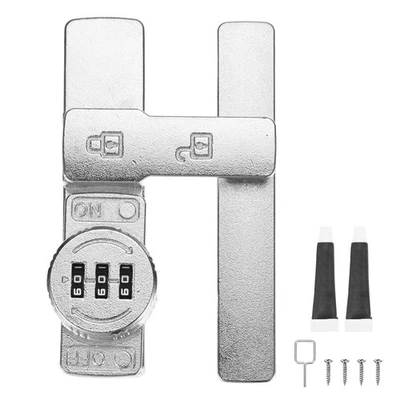 Barn Door Lock, 180 Degree Flip Barn Door Locks and Gate Latches [Silver] - Imagen 1 de 4