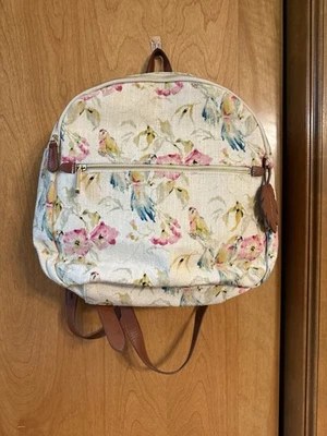 Tommy Bahama Tropical Backpack Small Parrot Destin Cotton Linen - Image 1 of 4