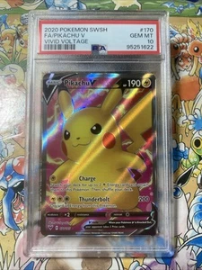 2020 Pokemon SWSH Vivid Voltage #170 Pikachu V FA PSA 10 GEM MINT - Picture 1 of 3