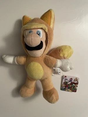 Super Mario 3D Land Kitsune Tanooki Luigi 9" Plushie Nintendo — 第 1/2 张图片