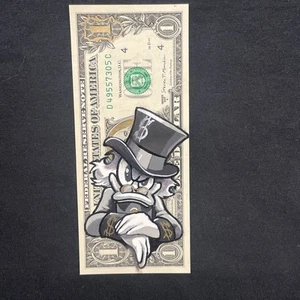 Scrooge Money Mindset 1 Dollar Bill Original painting Graffiti Art Street Art - Picture 1 of 7