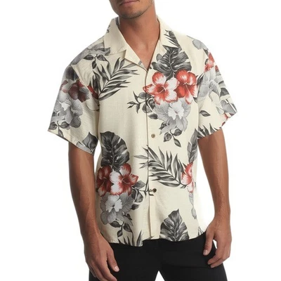 Caribbean Short Sleeve Button Up Yellow Floral Hawaiian Tropical Vacationcore - Image 1 of 4