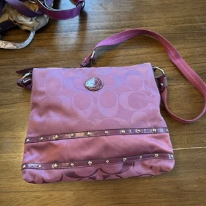 vintage coach handbag Purple - Picture 1 of 6