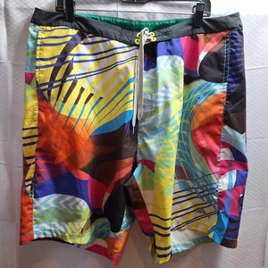 TOMMY BAHAMA Relax Board Shorts Sz 40 Colorful Geometric Beach Surf Swim Trunks - Picture 1 of 7