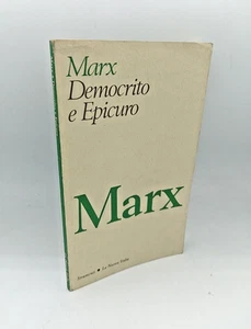 "DEMOCRITO e EPICURO" Marx, La Nuova Italia 1979 dissertazione dottorale 1841 - Picture 1 of 2