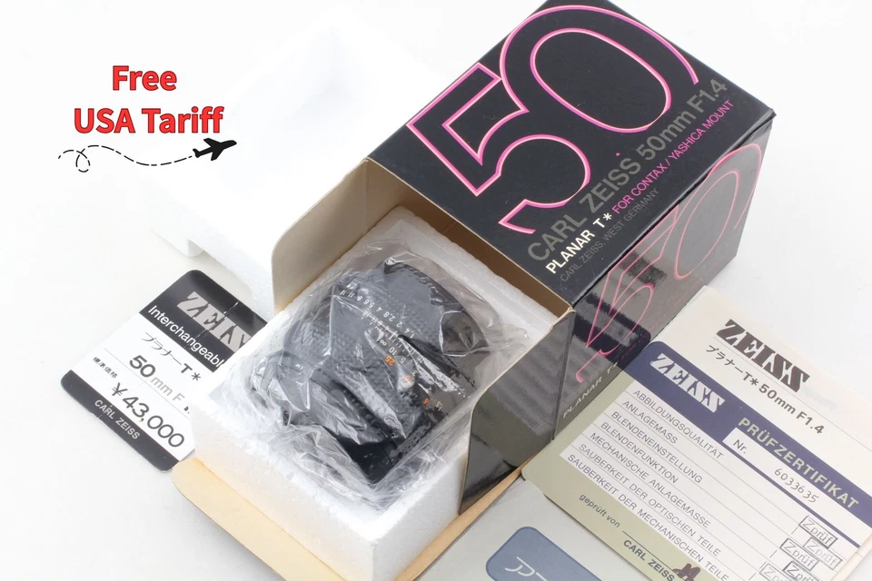 [Top MINT in Box] Contax Carl Zeiss Planar 50mm f/1.4 AEJ Lens C/Y From JAPAN - Image 1 of 4