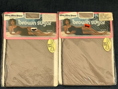 Vintage Brown Sugar Pantyhose Lot 2 PCS Ultra Sheer Back Seam SZ Tall Grey - Image 1 of 4