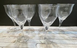 Set Of 6 SENECA Lafayette Glasses Flower Petals Water Wine 7.25” Stems - Picture 1 of 6