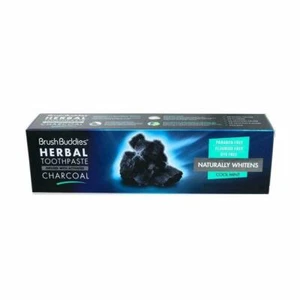 Brush Buddies Herbal Toothpaste Activated Charcoal Cool Mint No Fluoride - Picture 1 of 2