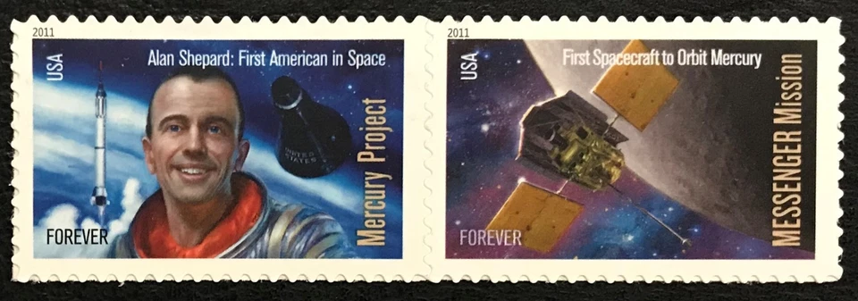 2011 #4527-28 Forever - MERCURY & MESSENGER MISSIONS - Pair of stamps - Mint NH - Image 1 of 1