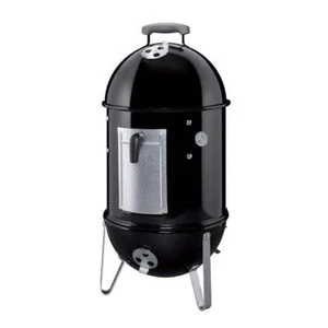 Cocina ahumadora de 14 in. Smokey Mountain negro con cubierta y termómetro incorporado - Imagen 1 de 12