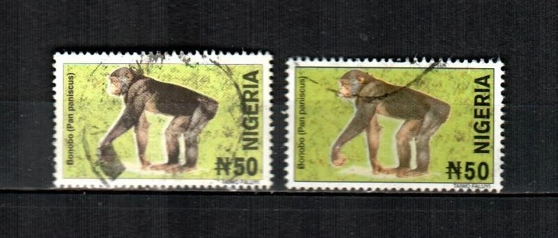 NIGERIA Scott's 736-36a (2v) Bonobo F/VF usado (2001, 2005) #1 Foto 1 de 1