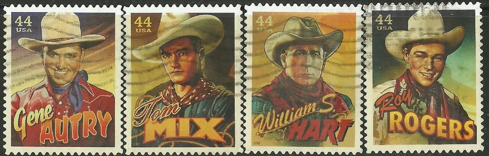 Estampillas de Estados Unidos: Vaqueros de la pantalla plateada 2010, SC4446-9 (4), usadas fuera de papel Foto 1 de 1