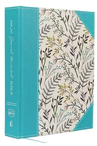 NKJV Journal Word Bible Large Print Blue Floral Cloth BRAND NEW in Shrink Wrap!! - Picture 1 of 5