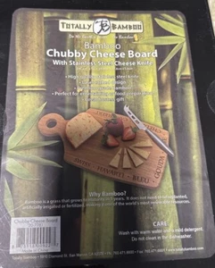 Totally Bamboo Cheese Cutting Board W/ Stainless Steel Knife NEW GREAT 4 SUMMER - Picture 1 of 8