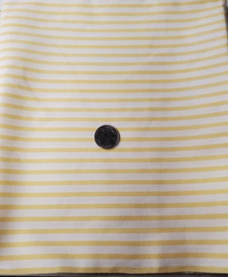 Tela de costura de edredón a rayas amarillo y blanco de 1 yarda líneas horizontales Foto 1 de 4