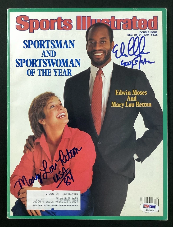 Mary Lou Retton Signed Sports Illustrated 12/24/84 SOY Edwin Moses Auto PSA/DNA - Image 1 of 4