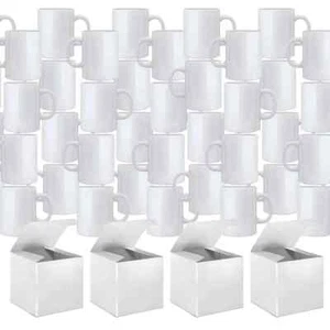 Sublimation Mugs 11oz Ceramic White Coffee Mugs with Gift Boxes BOX OF 36 - Picture 1 of 4