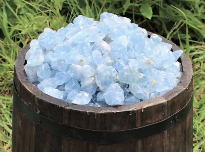 Celestite Rough Chips Natural: 2 lb Wholesale Bulk Lot (Raw Celestite Crystals)  - Image 1 of 4