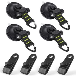 Suction Cups Hooks 8 pcs Car Camping Essentials Heavy Duty Tie Down Suction C... - Picture 1 of 7