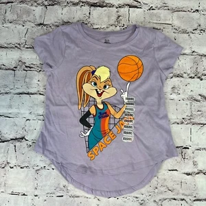Space Jam Girls Lavender Graphic Tune Squad Lola Bunny Short Sleeve T Shirt 6 XS - Picture 1 of 5