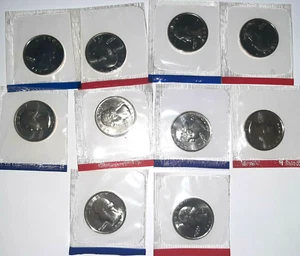 1987-1991 P&D BU Washington Quarters US Mint Sets Still in Cello 10 coins-CRC - Picture 1 of 11