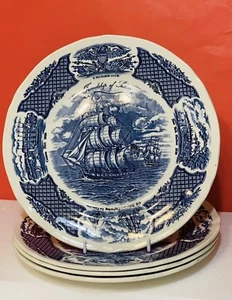 4 Meakin FAIR WINDS Mittagessen Teller 10,5" Historische Szenen des chinesischen Exports - Bild 1 von 14