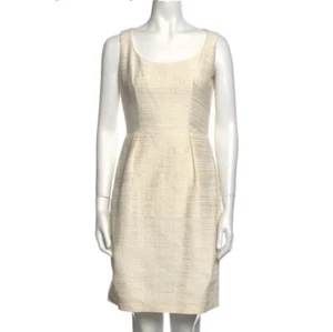 NWOT YSL YVES SAINT LAURENT Women”s Ivory, Figure Flattering Office Dress, Sz 8 - Picture 1 of 9
