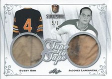 2017-18 Leaf Stickwork Tape to Tape BOBBY ORR Dual JACQUES LAPERRIERE 5/6 T2T-13