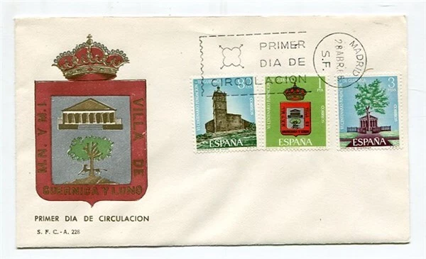 D27754 Spain FDC S.F.C. A 228 Coat of Arms Buildings - Image 1 of 1