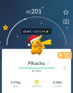 Pokémon Go Pikachu Santa Hat (Shiny✨️) Trade - Picture 1 of 1