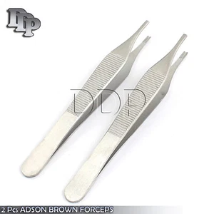 2 Pcs ADSON BROWN FORCEPS 4.75'' 7X7 SURGICAL INSTRUMENTS - Picture 1 of 3