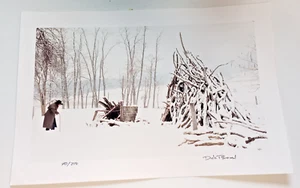 Dick Brown Signed Winter Fort Watercolor Art Work - Picture 1 of 2