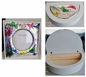 ARGENTO 925 CORNICE FOTO + PORTAGIOIE PORTA GIOIELLI COFANETTO FARFALLE DE LUXE - Foto 1 di 1