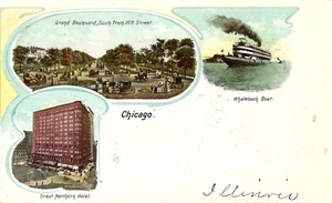 Rare. Illinois. Private Mailing Card. 'Chicago.' Tri-Views. UDB. VG+. Unposted - Picture 1 of 2